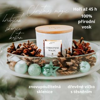 ✨ Christmas Magic – kouzlo Vánoc v jedné svíčce ✨ Dopřejte si tu pravou vánoční atmosféru s naší 200g sojovou svíčkou,...